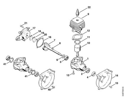 Foices a motor (FS) FS 40 - 4130 Caixa da cambota, Cilindro da marca Stihl