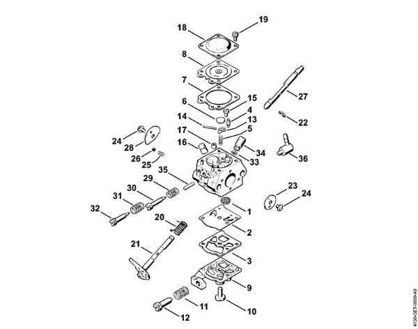 Foices a motor (FS) FS 40 - 4130 Carburador WT-160 da marca Stihl