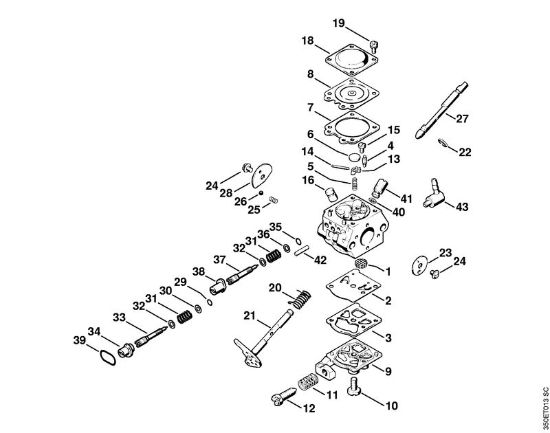 Foices a motor (FS) FS 44 R Carburador WT-327 (11.97) da marca Stihl