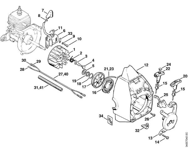 Foices a motor (FS) FS 44 R Sistema de ignição, Dispositivo de arranque da marca Stihl