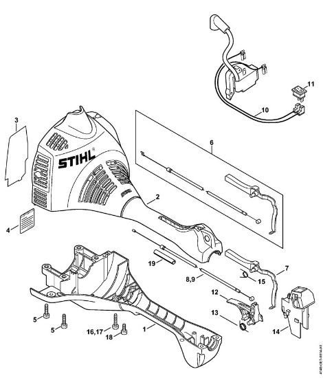 Foices a motor (FS) FS 45 C-E Cárter do motor da marca Stihl