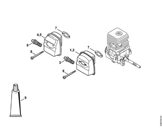 Foices a motor (FS) FS 45 C-E Silenciador da marca Stihl