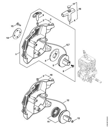 Foices a motor (FS) FS 50-L Dispositivo de arranque FS 50 da marca Stihl