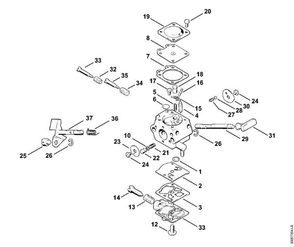 Foices a motor (FS) FS 52 Carburador da marca Stihl