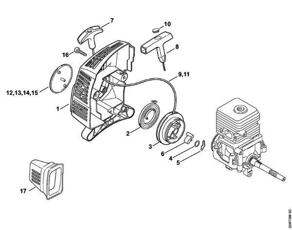 Foices a motor (FS) FS 55 Dispositivo de arranque da marca Stihl