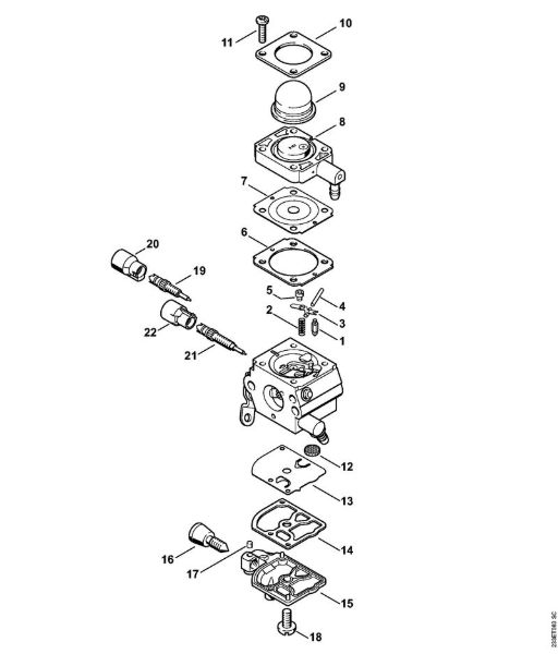 Foices a motor (FS) FS 55 2-MIX Carburador C1Q-S282 2-MIX da marca Stihl