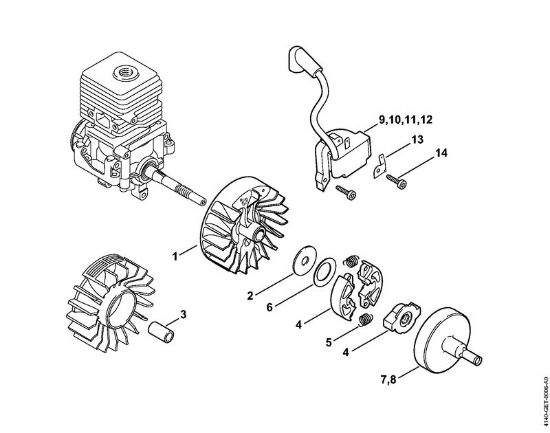 Foices a motor (FS) FS 55 2-MIX Sistema de ignição, Embreagem da marca Stihl