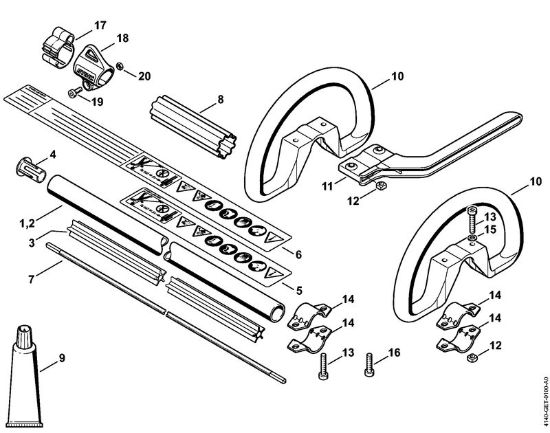 Foices a motor (FS) FS 55 C-E Haste FS 55, Cabo circular da marca Stihl