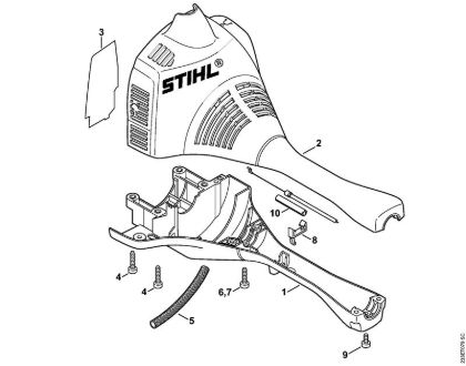 Foices a motor (FS) FS 55 T Cárter do motor (Cabo para duas mãos) da marca Stihl
