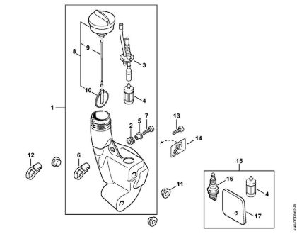 Foices a motor (FS) FS 55 T Tanque de combustível da marca Stihl
