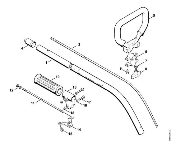 Foices a motor (FS) FS 56 (4125) Haste, Cabo em forma de arco da marca Stihl