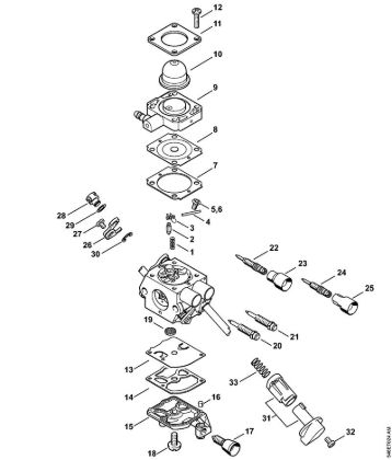 Foices a motor (FS) FS 56 (4144) Carburador C1M-S226, C1M-S207, C1M-S145 da marca Stihl