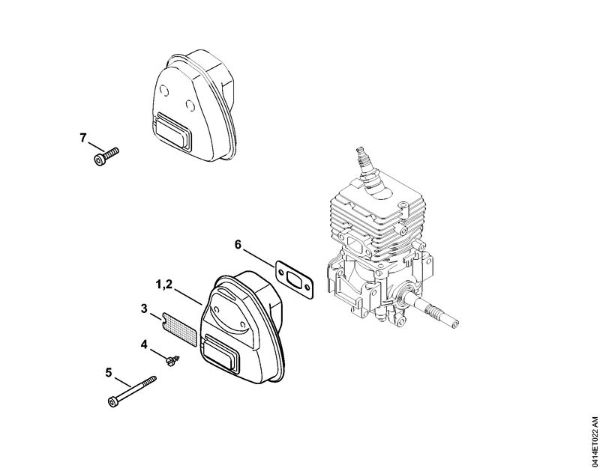 Foices a motor (FS) FS 56 (4144) Silenciador da marca Stihl
