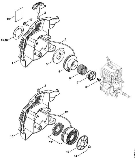 Foices a motor (FS) FS 56 C-E Dispositivo de arranque ErgoStart da marca Stihl