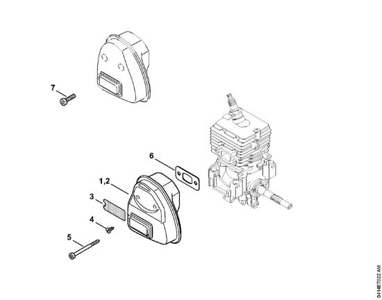 Foices a motor (FS) FS 56 C-E Silenciador da marca Stihl
