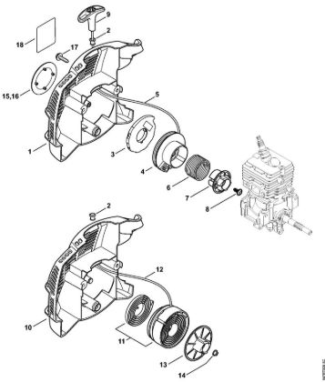 Foices a motor (FS) FS 56 RC-E Dispositivo de arranque ErgoStart da marca Stihl