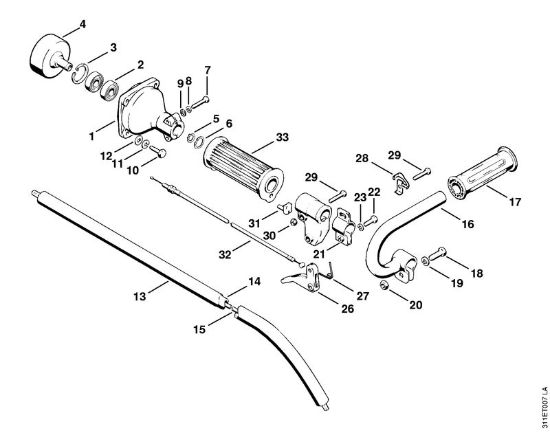 Foices a motor (FS) FS 60 Caixa da embreagem, Haste da marca Stihl