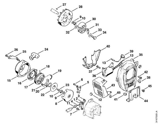 Foices a motor (FS) FS 60 Dispositivo de arranque da marca Stihl