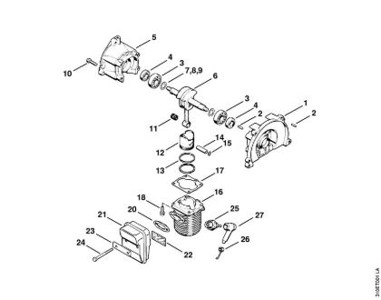 Foices a motor (FS) FS 61 RE Caixa da cambota, Cilindro da marca Stihl