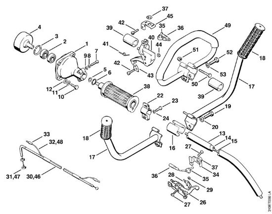 Foices a motor (FS) FS 61 RE Caixa da embreagem, Haste da marca Stihl