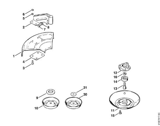 Foices a motor (FS) FS 61 RE Protecção da marca Stihl