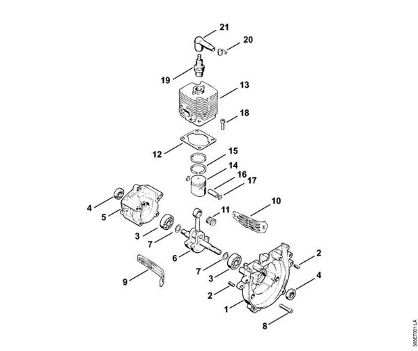 Foices a motor (FS) FS 62 Caixa da cambota, Cilindro da marca Stihl