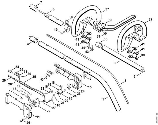 Foices a motor (FS) FS 62 Haste, Cabo em forma de arco da marca Stihl