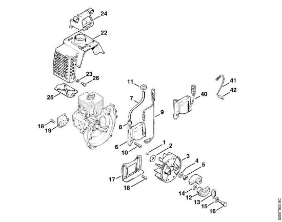 Foices a motor (FS) FS 62 R Sistema de ignição, Embreagem da marca Stihl