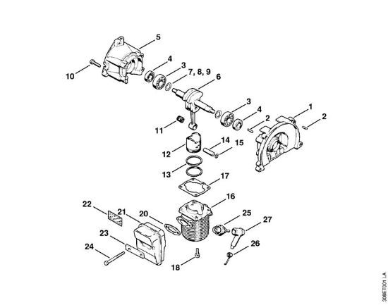 Foices a motor (FS) FS 65 Caixa da cambota, Cilindro da marca Stihl