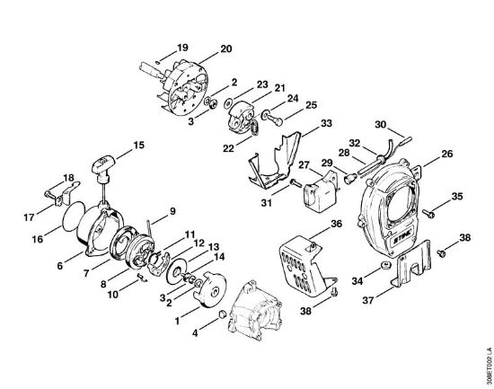 Foices a motor (FS) FS 65 Dispositivo de arranque da marca Stihl