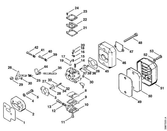 Foices a motor (FS) FS 65 AVRE Carburador, Filtro de ar da marca Stihl
