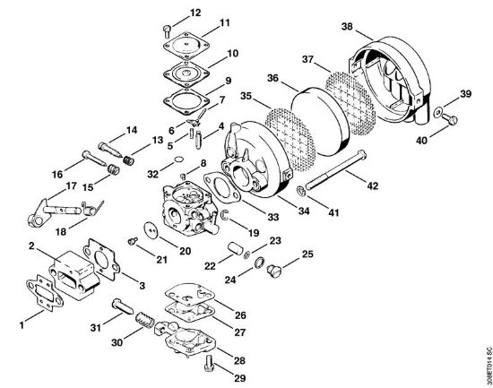 Foices a motor (FS) FS 65 AVRE Carburador, Filtro de ar   X 13 524 140 da marca Stihl