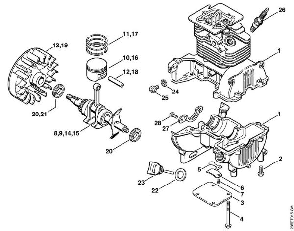 Foices a motor (FS) FS 65-4 Caixa da cambota da marca Stihl