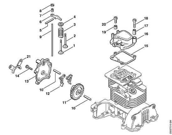 Foices a motor (FS) FS 65-4 Comando da válvula da marca Stihl