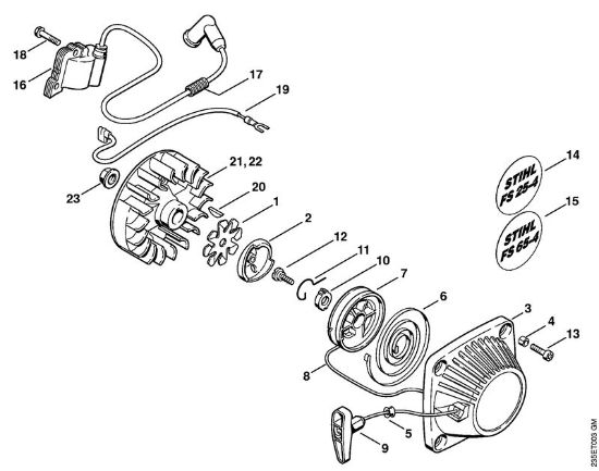 Foices a motor (FS) FS 65-4 Dispositivo de arranque, Sistema de ignição da marca Stihl