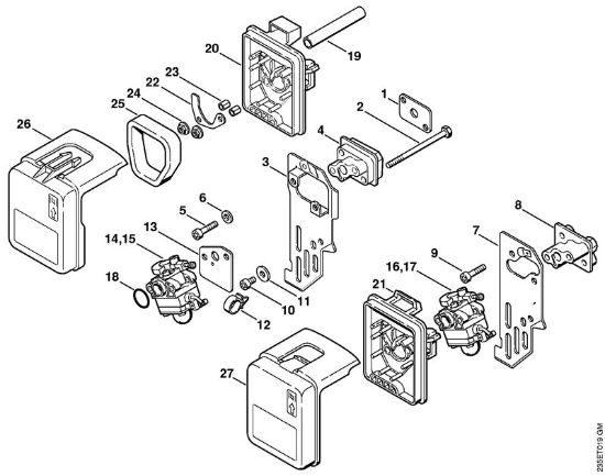Foices a motor (FS) FS 65-4 Filtro de ar da marca Stihl