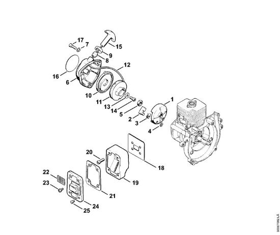 Foices a motor (FS) FS 66 R Dispositivo de arranque, Silenciador da marca Stihl