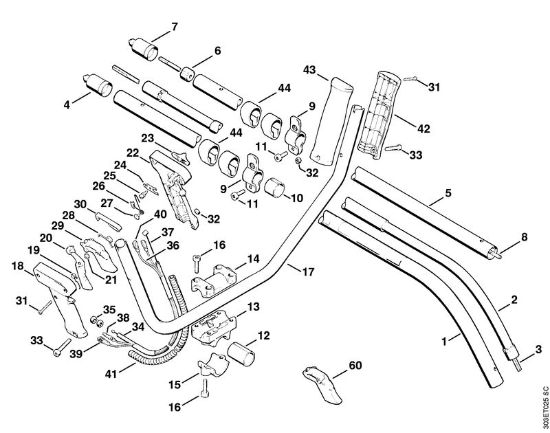 Foices a motor (FS) FS 66 R Tubo do punho para duas mãos, Haste da marca Stihl