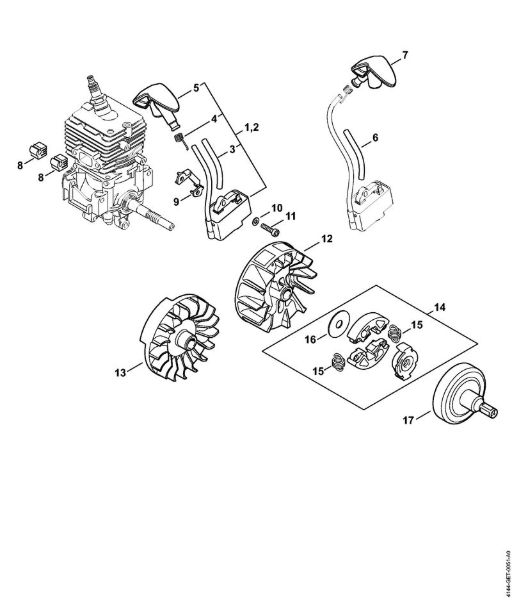 Foices a motor (FS) FS 70 C-E Sistema de ignição, Embreagem da marca Stihl