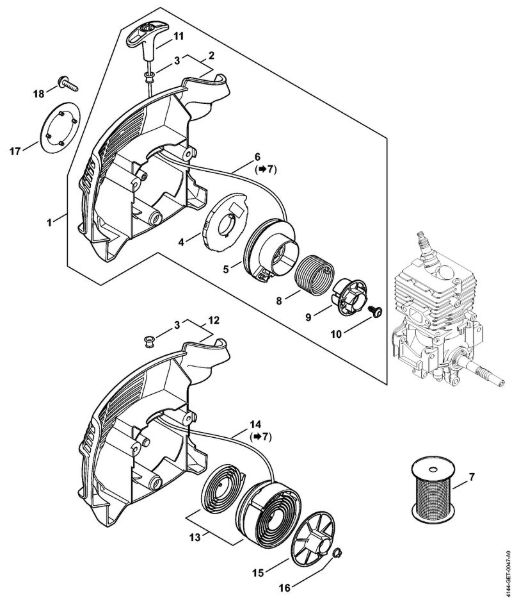 Foices a motor (FS) FS 70 RC-E Dispositivo de arranque ErgoStart da marca Stihl
