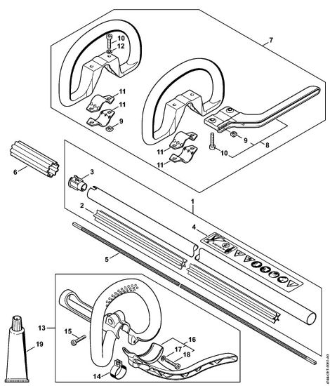 Foices a motor (FS) FS 70 RC-E Haste, Cabo circular FS 70 RC-E, FS 70 RC-E Z, FS 70 R-Z da marca Stihl