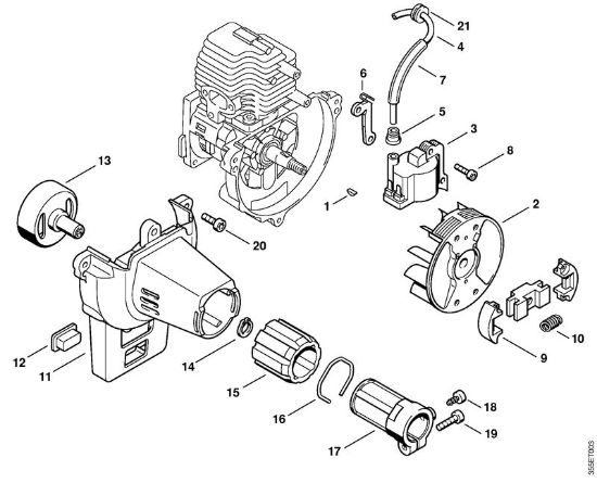Foices a motor (FS) FS 74 Sistema de ignição, Embreagem da marca Stihl