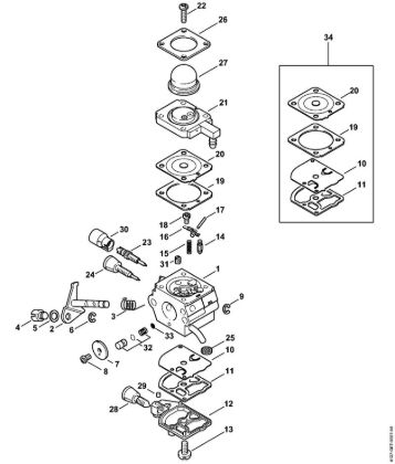 Foices a motor (FS) FS 75 Carburador 4137/22 da marca Stihl