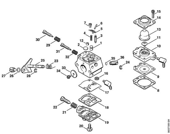 Foices a motor (FS) FS 75 Carburador WT-447 da marca Stihl