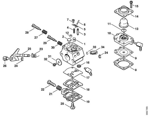 Foices a motor (FS) FS 76 Carburador WT-227 da marca Stihl
