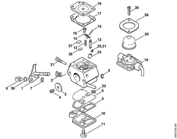 Foices a motor (FS) FS 80 Carburador C1Q-S60 BR (17.2002) da marca Stihl