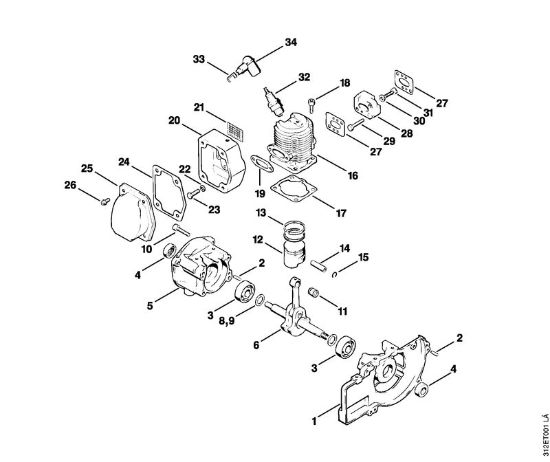 Foices a motor (FS) FS 80 AVRE Caixa da cambota, Cilindro da marca Stihl