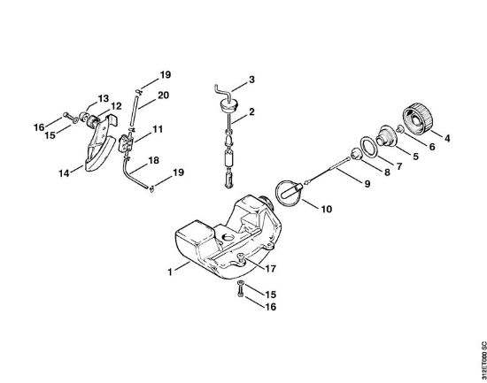 Foices a motor (FS) FS 80 E Tanque de combustível, Bomba da marca Stihl