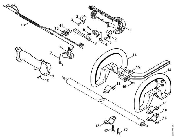 Foices a motor (FS) FS 80 R Cabo da mão da marca Stihl