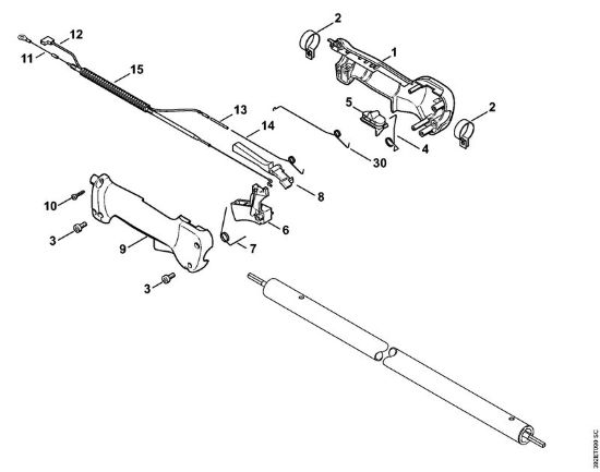 Foices a motor (FS) FS 80 R Cabo da mão (24.2002) da marca Stihl